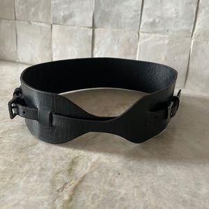 Jcrew black leather high waist belt, waist ~25-29’